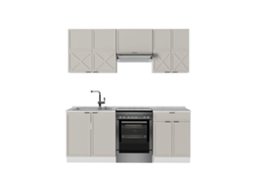 Fama De Cozinha, 200cm, Pt Mármore, Cinzabege/branco, Branco, Vicco