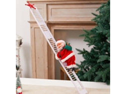 Decoração De Papai Noel Subindo A Escada Com Música Natalina | Decoração De Parede/árvore De Natal Para Festa Em Família Com Bonec-aquaforge