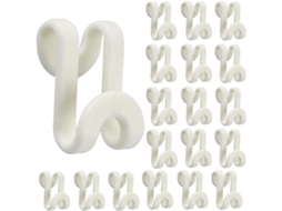 Conector de gancho de roupas mini branco plástico economizador de espaço 20 peças | S/MARCA