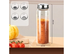 Frasco para Condimentos em Vidro Borossilicato de Alta Qualidade , Transparente, com Tampa de Rosca. MDUG (500 Ml)