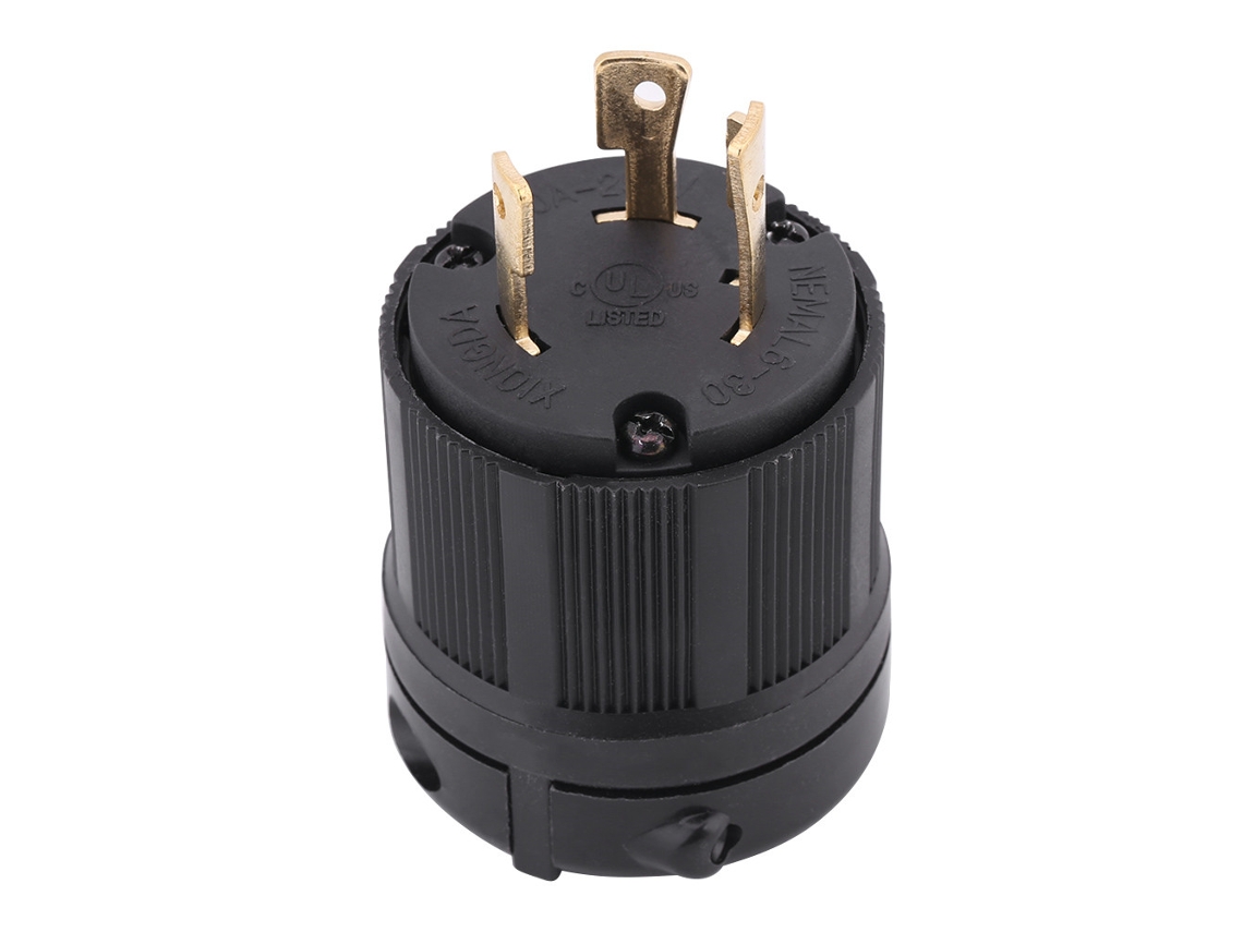 Conector De Plug Elétrico Nema L6-30p De 30a 250v Com Travamento Por Torção De 3 Fios