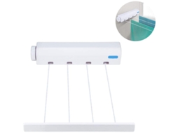 Gancho De Parede Lurelia, Retrátil, Automático, De Plástico, Branco, 6 Cm, 2 M, 75 M