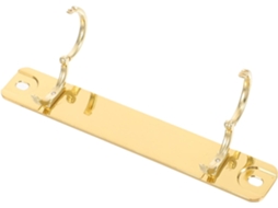 Mecanismo De Fichário 2 Argolas Mobestech, Tipo Parafuso Dourado, Com Design Furos Em Metal, Acessório Prático