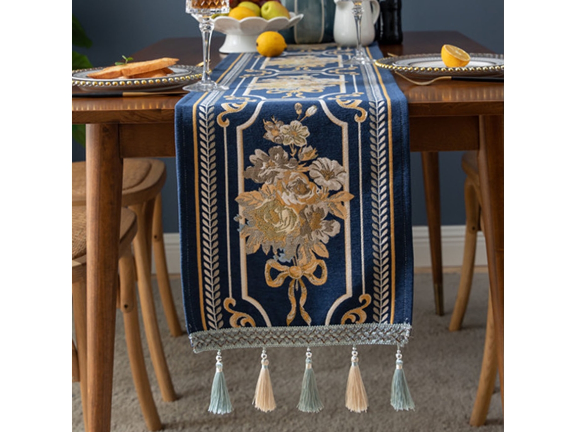 Runner De Mesa Floral Decorativo E Protetor De Poeira