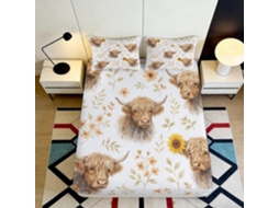Conjunto de Cama Estampa Vaca das Terras Microfibra com Fronha 200x25cm S/MARCA
