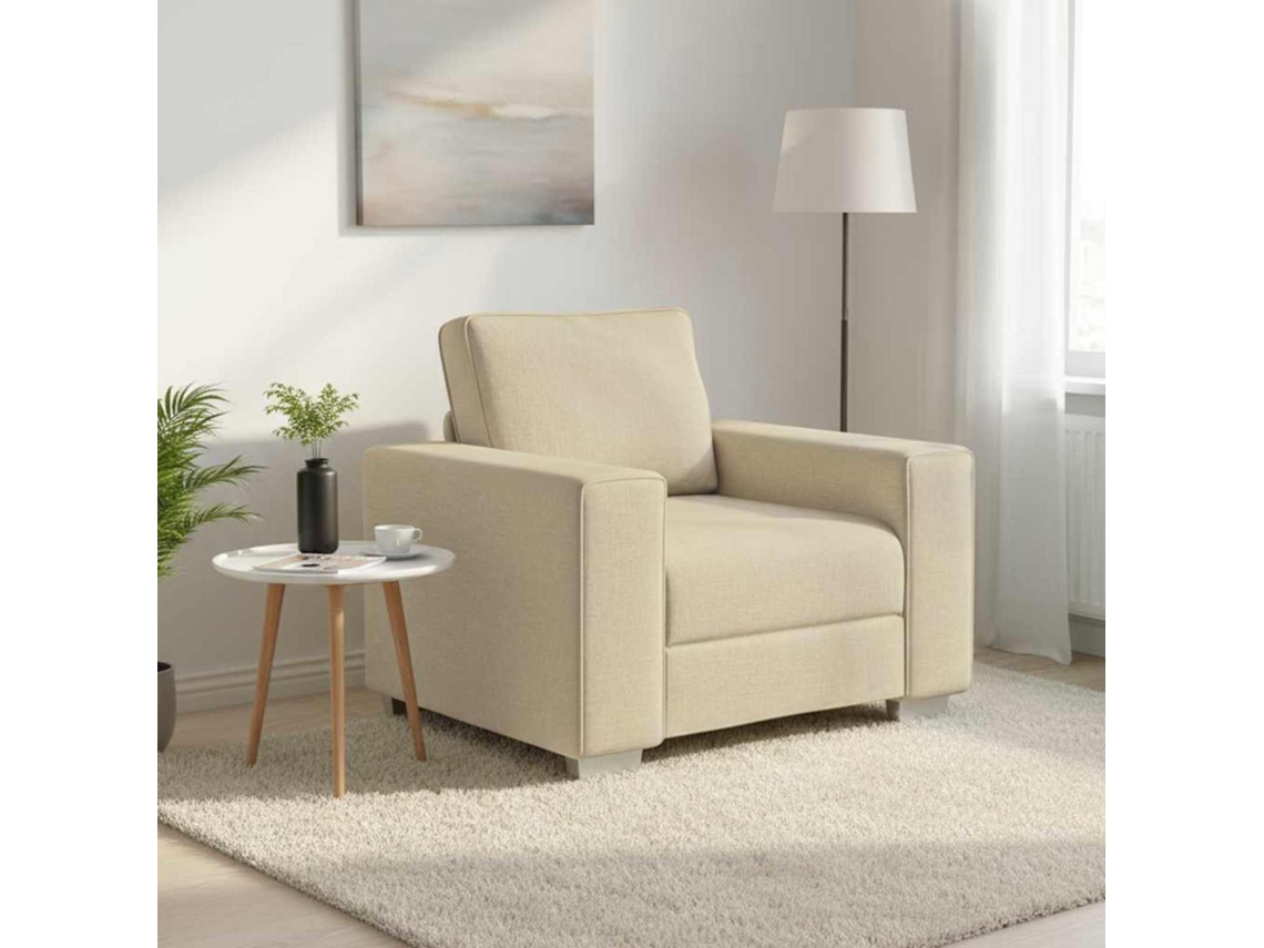 Vidaxl Cadeira Sofa Creme 100 Cm Tecido