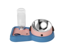 Conjunto de Comedouro e Bebedouro Automático para Cães e Gatos com Sistema Anti derramamento, 500ml, Rosa AQUAFORGE