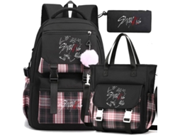 Mochila Escolar Infantil Estilo Kpop Stray K1ds Com Bolsa Ombro Estojo, Grande Para Laptop De 15,6 Polegadas,