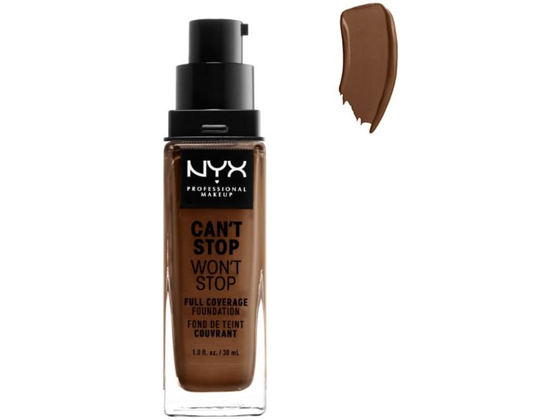 Nyx Pmu Foundation Cant Stop Wont Stop 24H Garrafa Creme Castanho