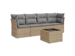 Garden Sofa Set, Garden Sofa Sets Vidaxl Bege Rattan / Vime (n/a)