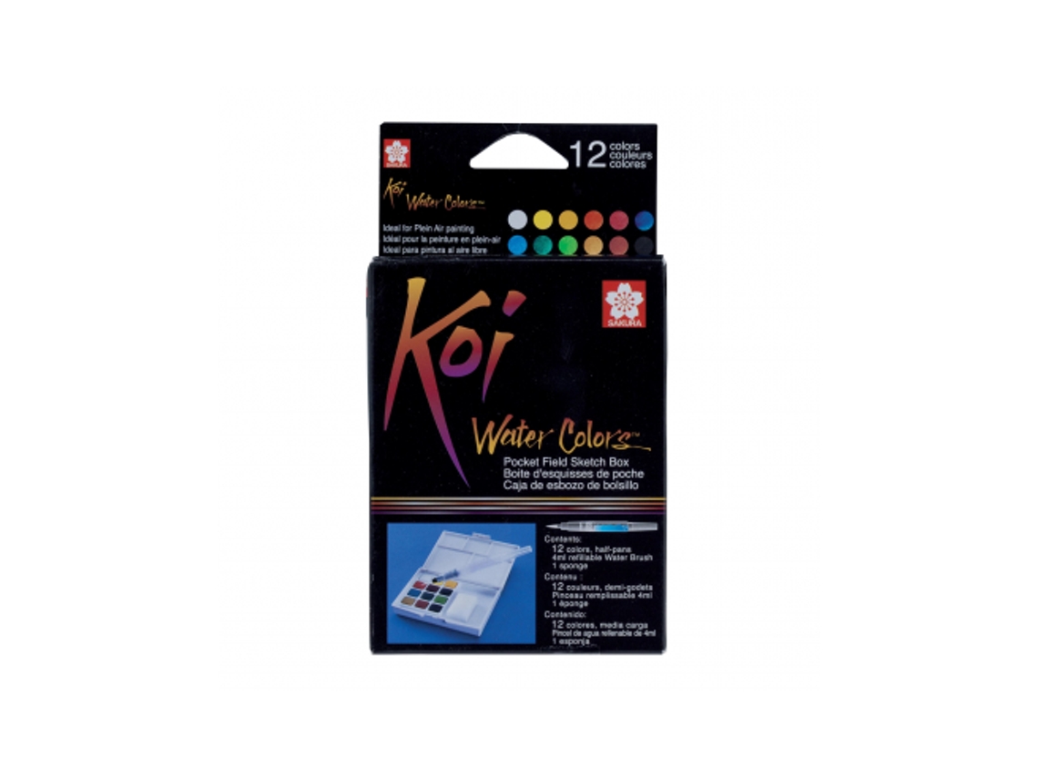 Conjunto de 12 pastilhas de aguarela Koi Sakura
