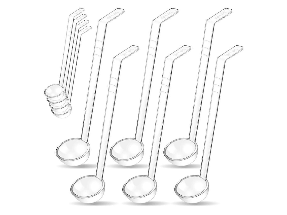10 Cucharões Pequenos de Plástico Transparente de 1.2oz para Molhos, Saladas e Serviços em Festas Transparente