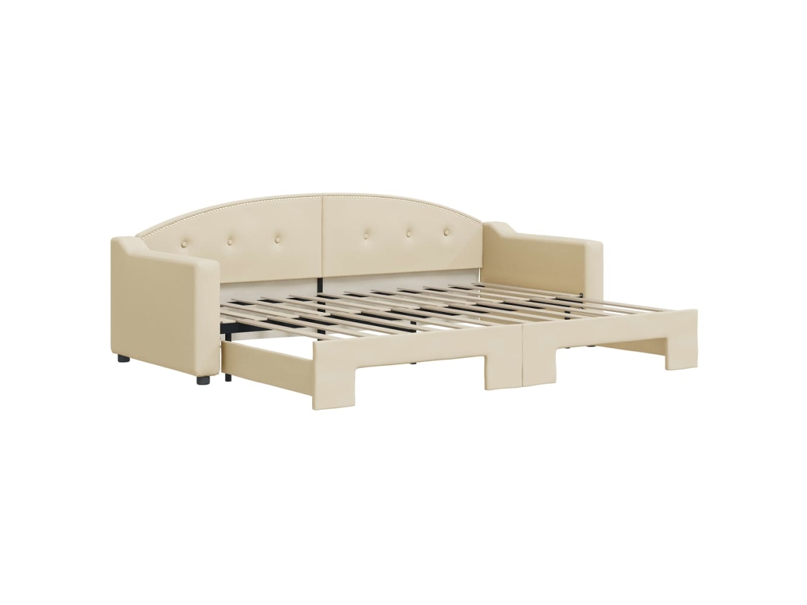 Sofá-cama com gavetão VIDAXL Creme Tecido (80x200 cm)