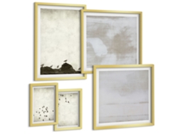 Conjunto De Pinturas Pássaros Em Voo Minimalista Espelharte (5 Peças)