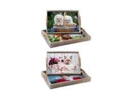 Bandeja DKD HOME DECOR Mdf (2 Peças - 40x30x6cm)