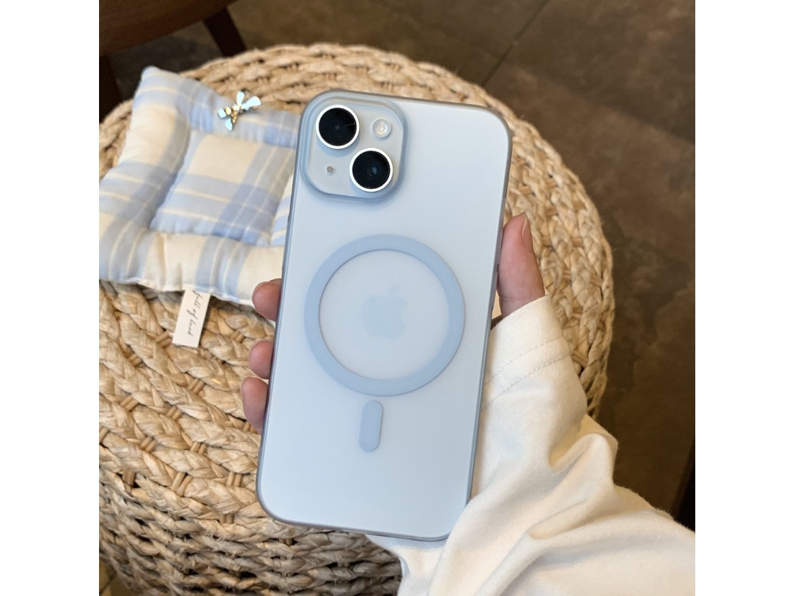 Capa Transparente Azul Magnética Fosca Para Iphone 17 Pro