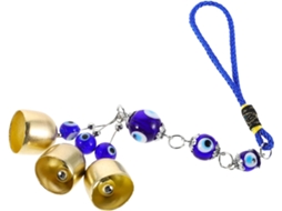 Ornamento Para Carro, Protetor Ocular De Metal Azul Com Sino De Cobre