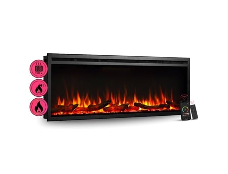 Lareira elétrica embutida Balderia Atalanta 50 preta