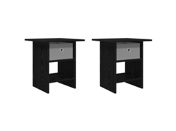 Conjunto 2 Mesa Moderna Vidaxl Preto Derivados De Madeira (41 X 40 X 45 Cm)