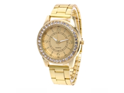 Reloj De Cuarzo Unisex Con Correa De Acero Zhoulianfa Casual Dorado
