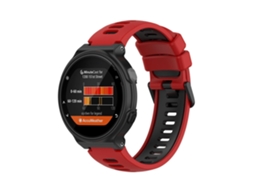 Pulseira De Silicone Bicolor, Compatível Com Garmin Approach S20 22 Mm, Vermelha E Preta