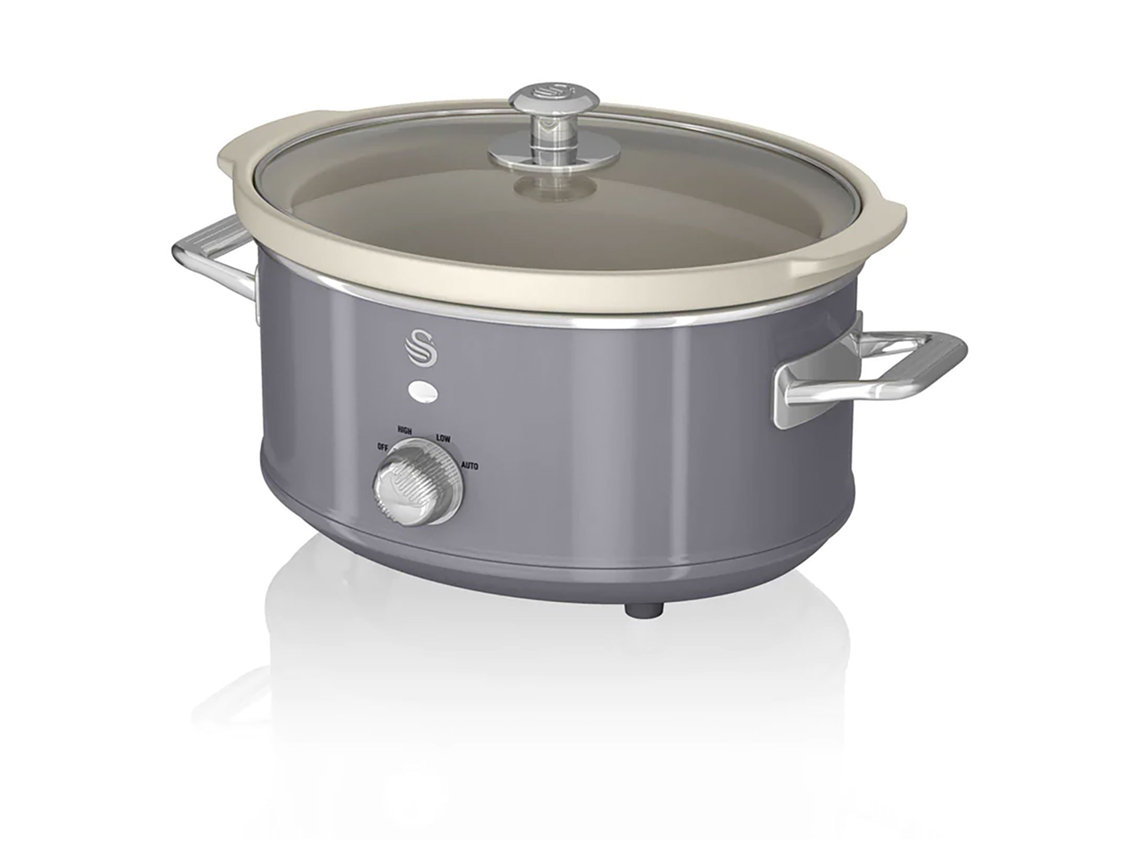 Slow Cooker SWAN 3,5L (33,2 x 22 x 26,5 cm - Cerâmica - Cinzento)