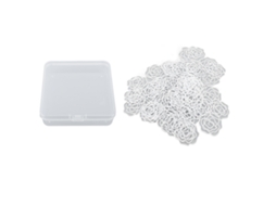 50 Clips de Papel Decorativos em Forma de Rosa Metálicos com Caixa de Armazenamento para Escola e Escritório Branco