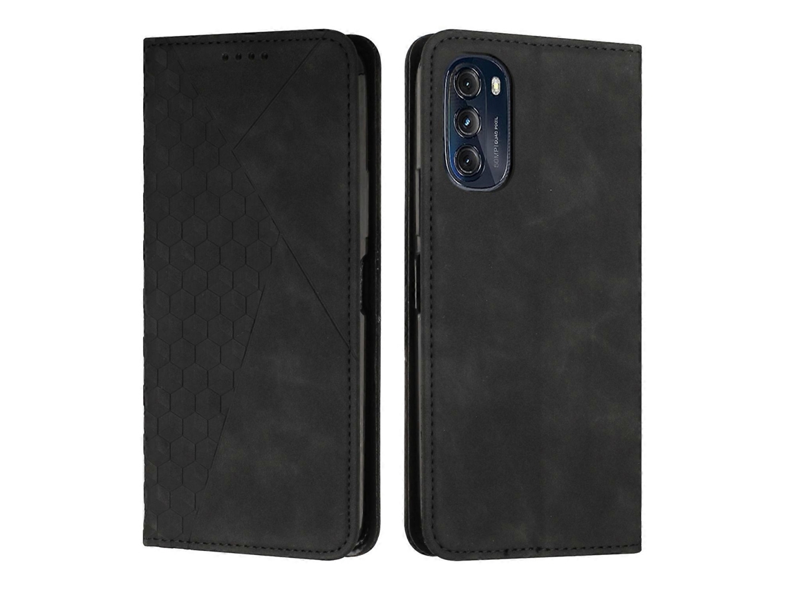 Capa Magnética Para Motorola Moto G 5g 2022 5g Com Padrão De Diamante E Textura Que Imita A Pele.