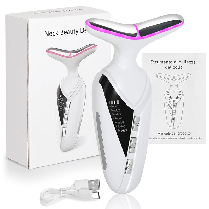(branco) Aparelho De Cuidados Com A Pele Massageador Facial E Para O Pescoço Massageador Facial Doméstico