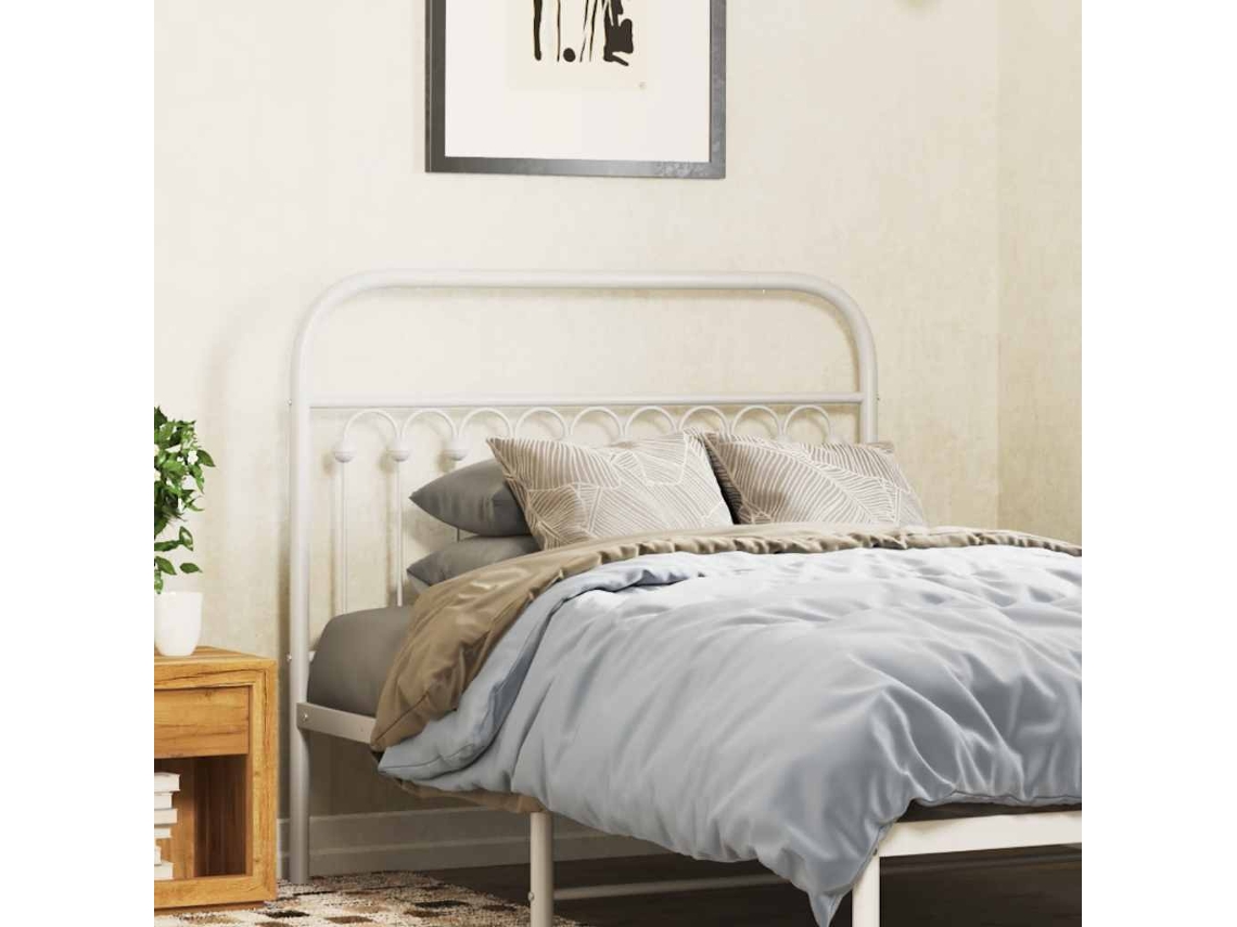 Vidaxl Cabeceira De Substituição 107 Cm Metal Branco