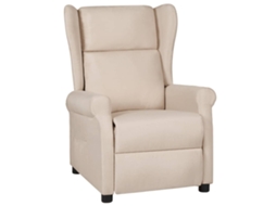 Vidaxl Poltrona Reclinável Tecido Cor Creme
