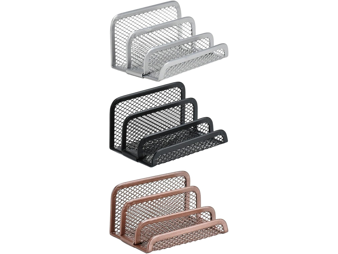Conjunto de 3 Porta cartas com Compartimentos Verticais, Organizador Correspondências em Metal para Organizaçã
