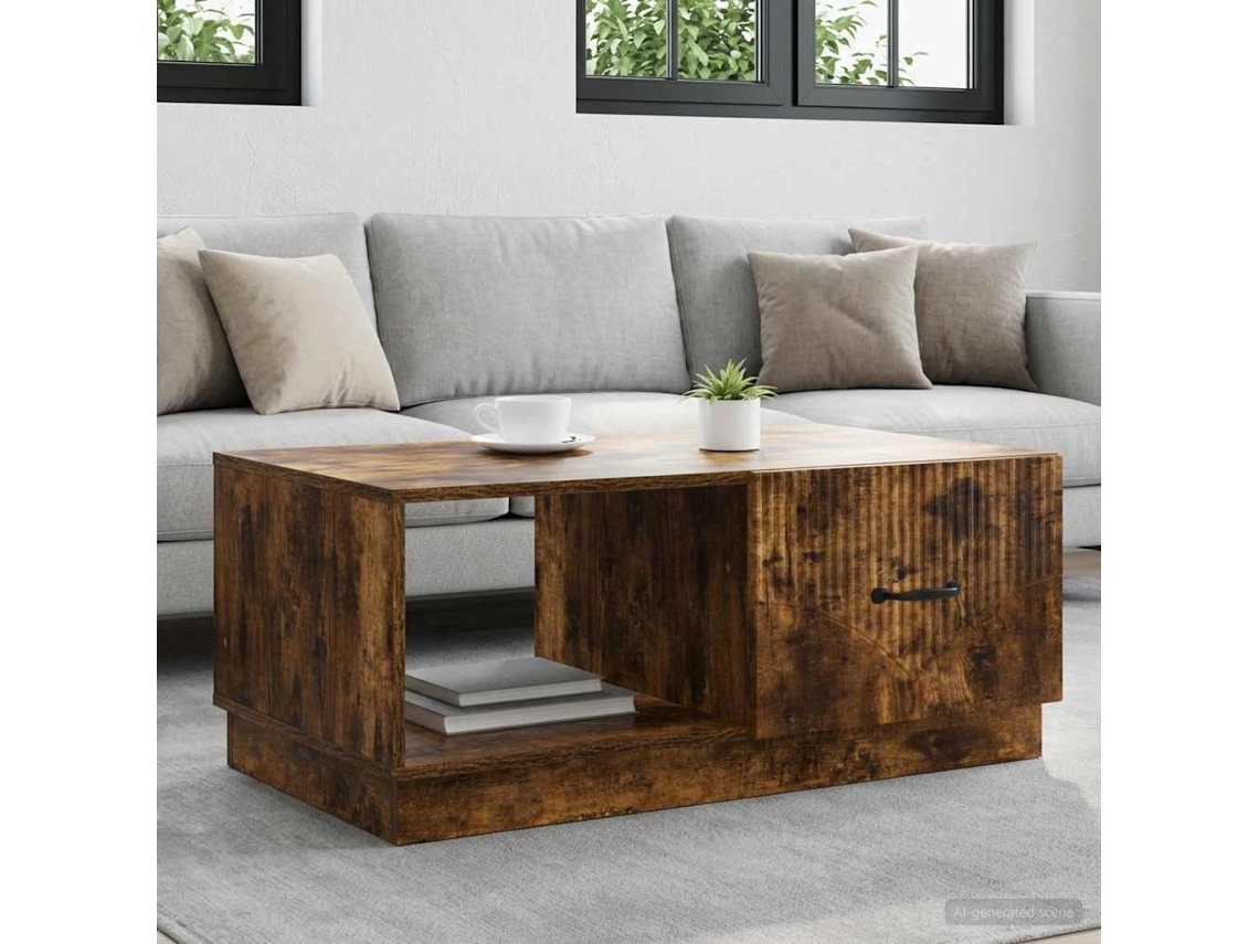 Vidaxl Mesa De Centro Carvalho Fumado 90 X 50 X 37 Cm