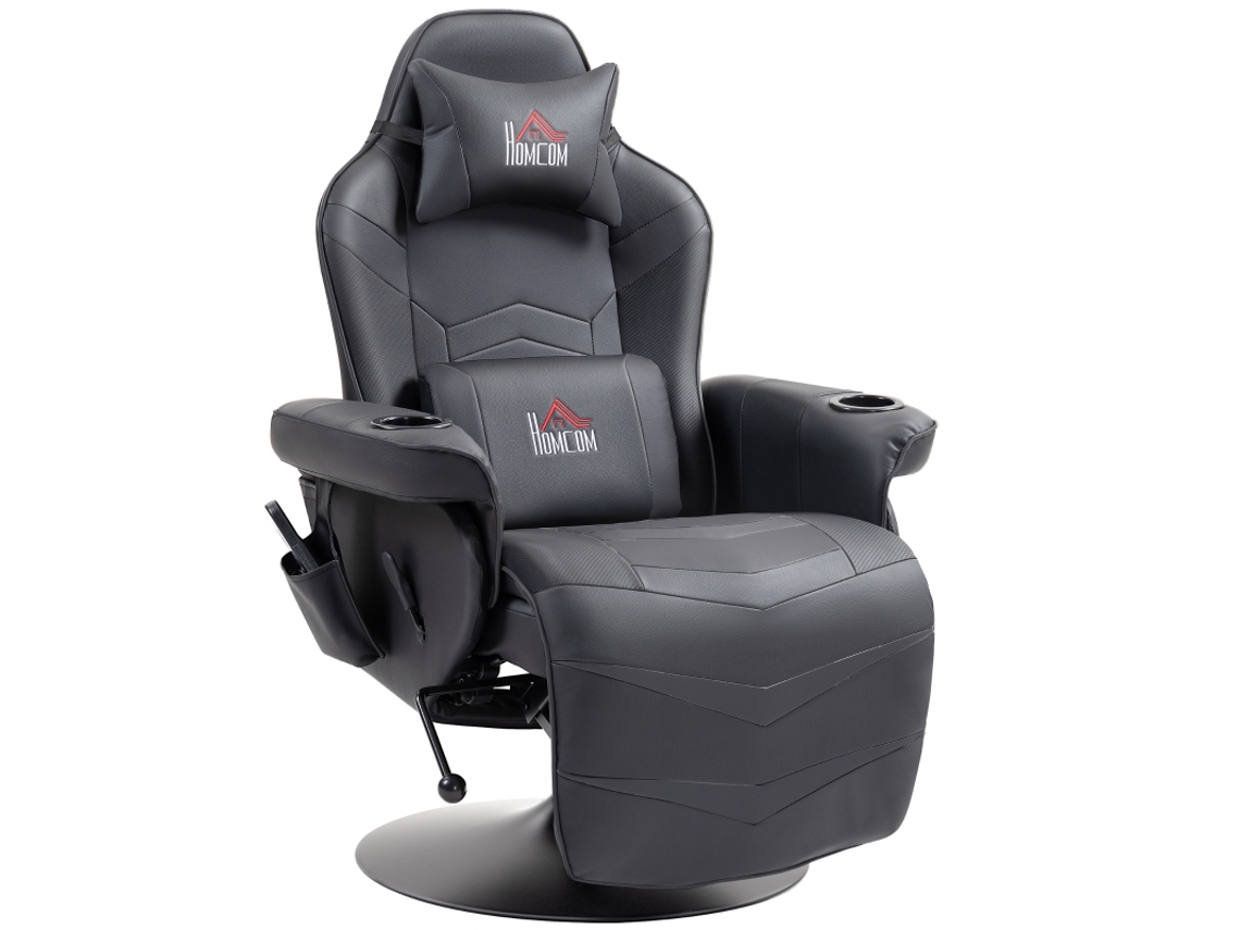 Cadeira Gamer Massagem Encosto Reclinável Apoio Pés Preta VELTRIX
