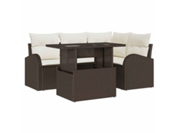 Maison Exclusive - Conjunto De Sofá De Jardim 5 Pcs Castanho Rattan Sintético