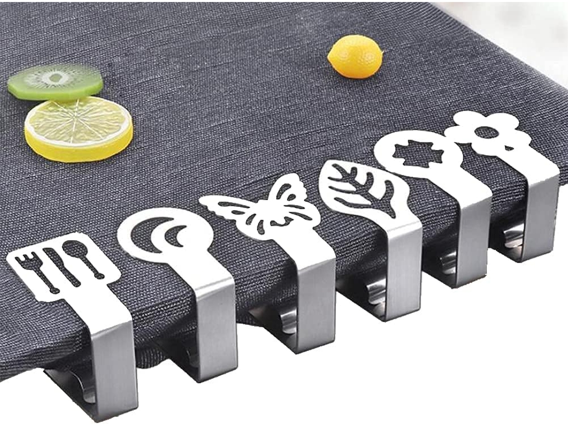 Clipes De Tecido De Aço Inoxidável, Pacote Com 6, Grossos, Antiderrapantes, Decorativos Slowmoose