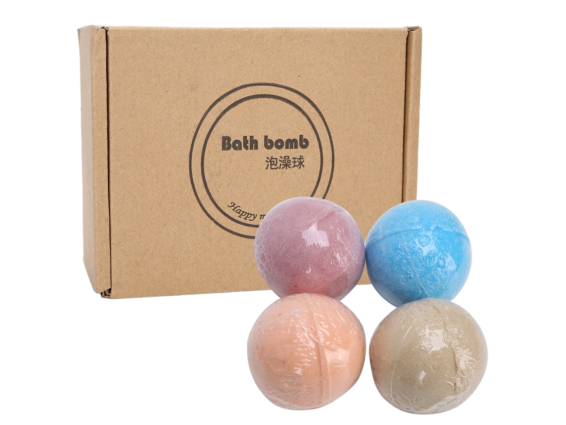 Conjunto De Bola De Sal De Banho Com Óleo Essencial Hidratante - 4 Peças
