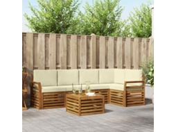 Vidaxl Conjunto De Sofás Para Exterior 6 Unid. Natural E Creme