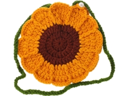 Bolsa De Ombro De Crochê Com Flor De Girassol, Amarela, Feita À Mão, Para Mulheres. Leve E Prática.