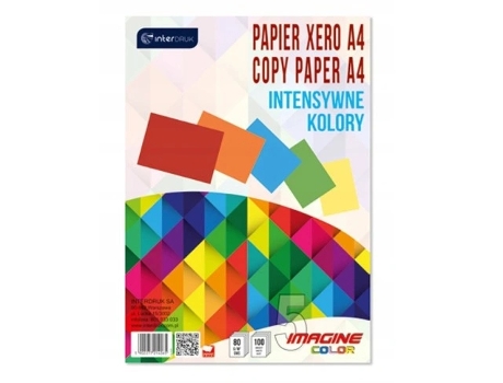 Papel De Cópia Colorido A4 100 Folhas Interdruk