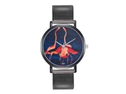Reloj De Pulsera Hombre Moda Cuarzo Con Correa De Acero Malla Negra