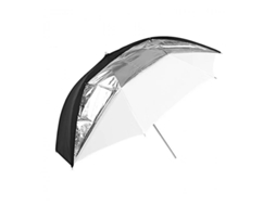 Guarda chuva GODOX Ub 006, Preto, Prata e Branco, Dupla Função, 84 Cm
