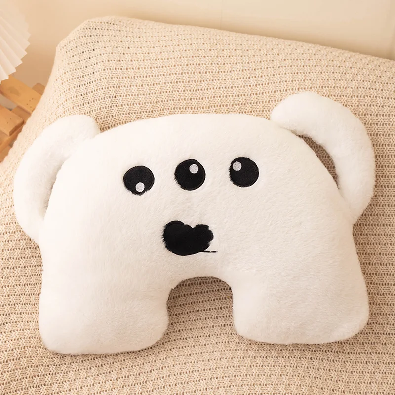 Almofada Decorativa Criativa para Sofá para Adultos MDUG (monstro de Três Olhos Branco, 45 Cm)