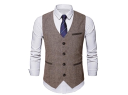 2026 chaleco Hombre Mystdiy de Solapa Simple Estilo Ciudad Moda Talla Estándar para Otoño