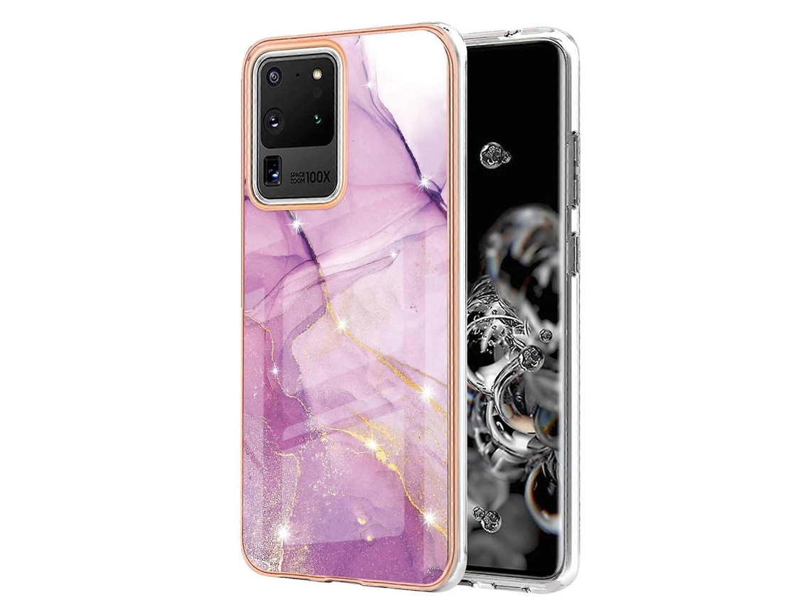 Capa De Tpu Imd Com Padrão De Mármore Galvanizado E Dupla Face À Prova De Choque Para Samsung Galaxy S20 Ultra