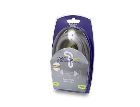 Techlink 3M Scart/Scart Cabo Scart Scart 21-Pin Cinzento