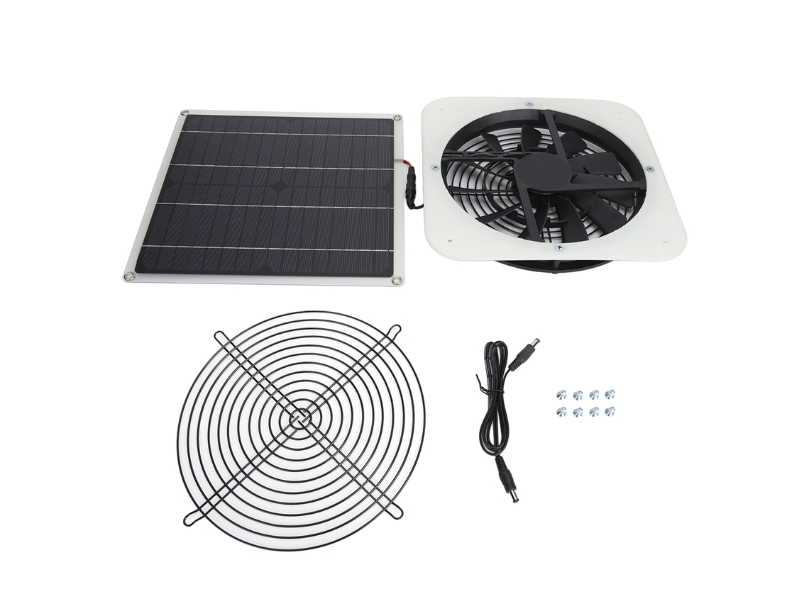 Kit De Ventilador Solar Laxiscreed 100w Com Design Circular De 10 Polegadas Para Painéis Solares
