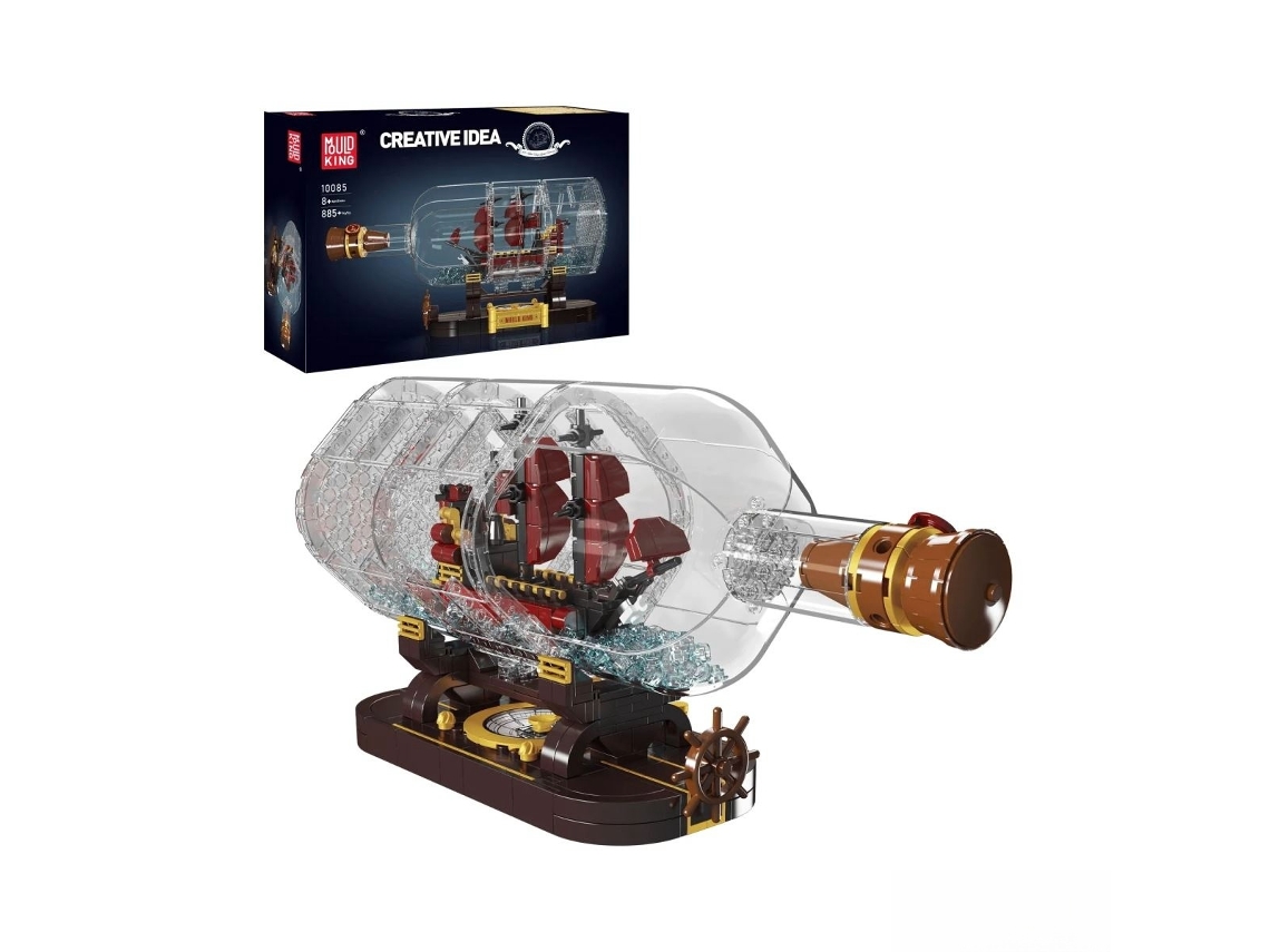 Mould King Navio Numa Garrafa Mini Queen 10085
