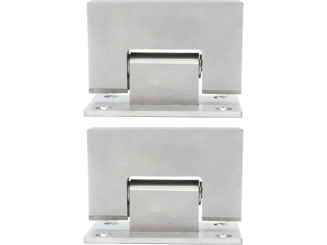 2 Dobradiças De Aço Inoxidável Polido Para Porta Box Vidro, Reforçadas, 90-graus, Para Banheiro E Vaso Sanitário