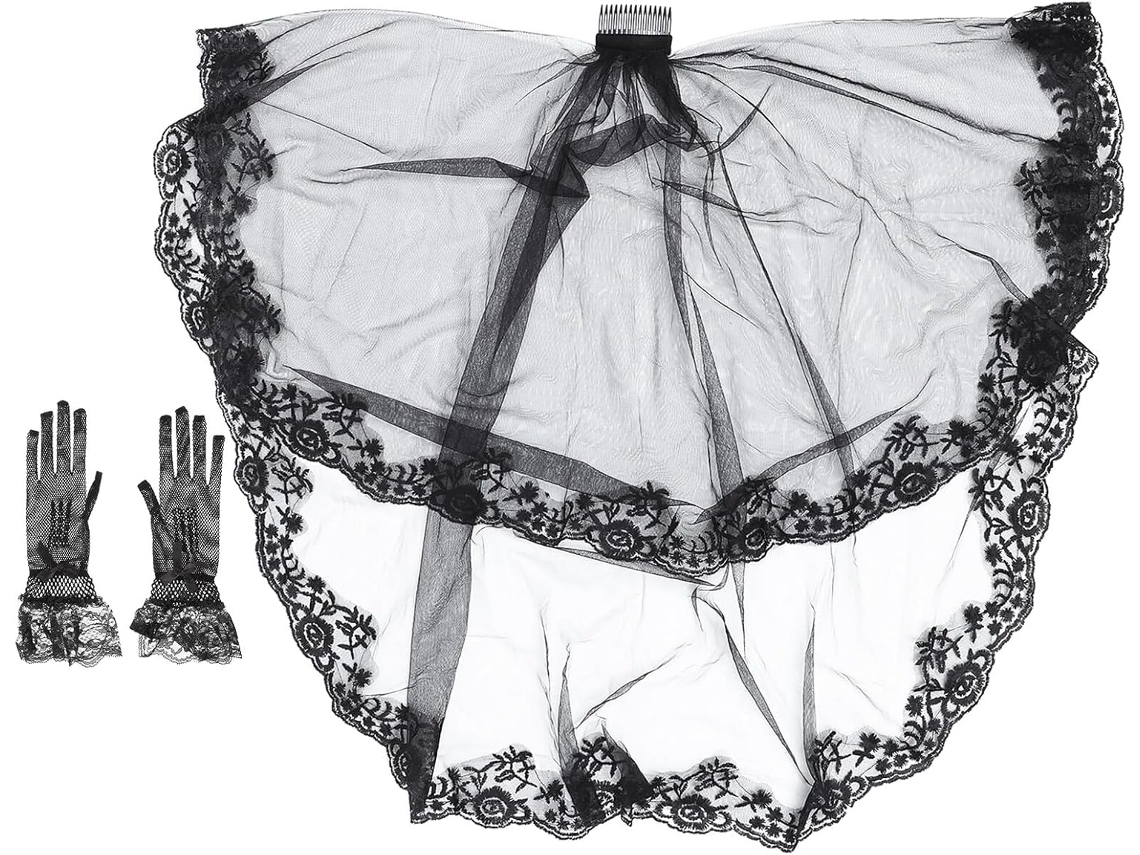 Vestido de Noiva para Alugar com Conjunto Luva Combinando - Fantasia Feminina para o Halloween